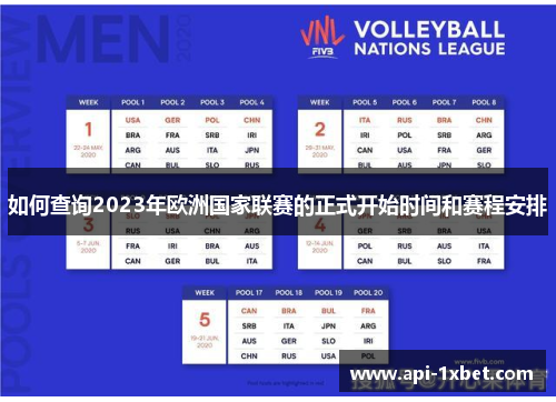 如何查询2023年欧洲国家联赛的正式开始时间和赛程安排